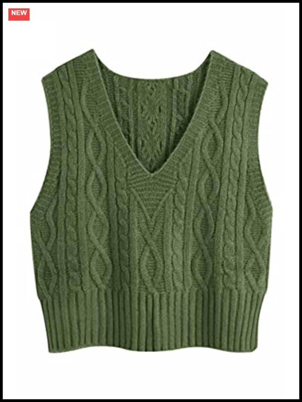 Aoysky Women's V-Neck Cable Knit Sweater Vest Sleeveless Loose Fit Pullover Top
